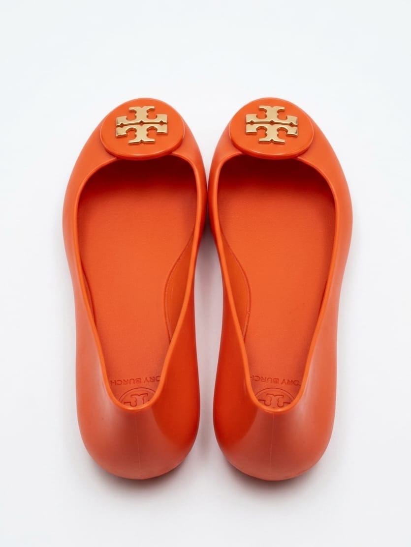 Reva jelly flats in bright orange