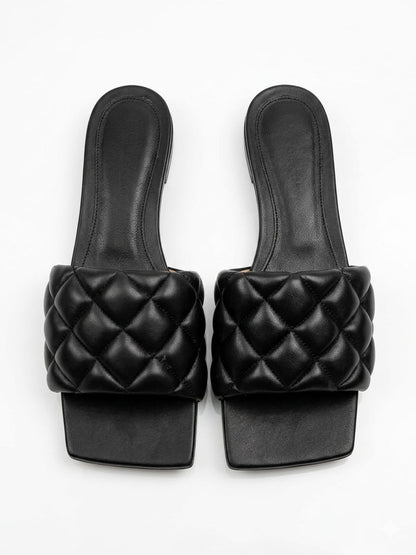 Nappa Matelassé Padded Flat Sandals