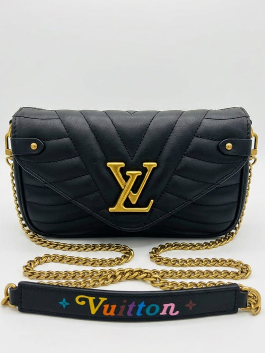 New Wave Chain Cross Body Bag Pochette Size
