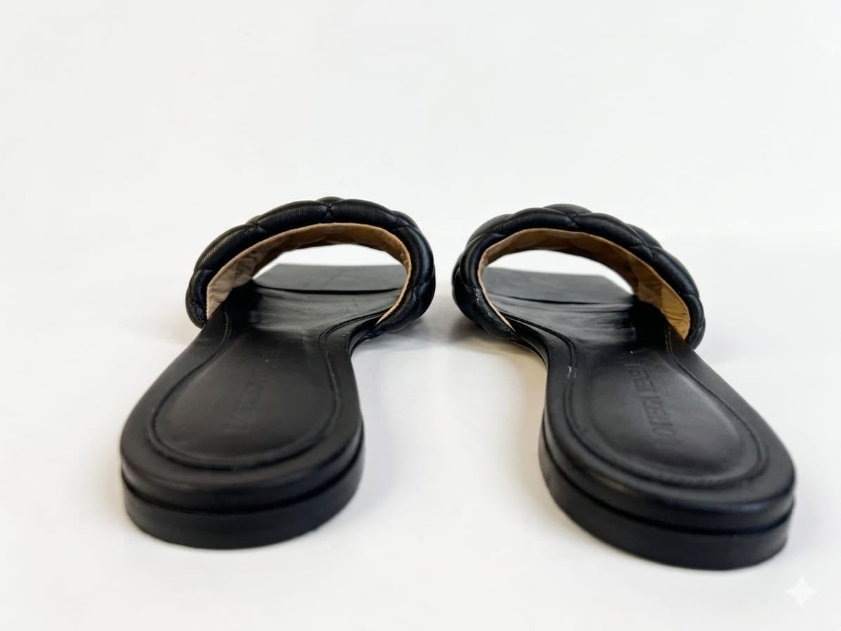 Nappa Matelassé Padded Flat Sandals