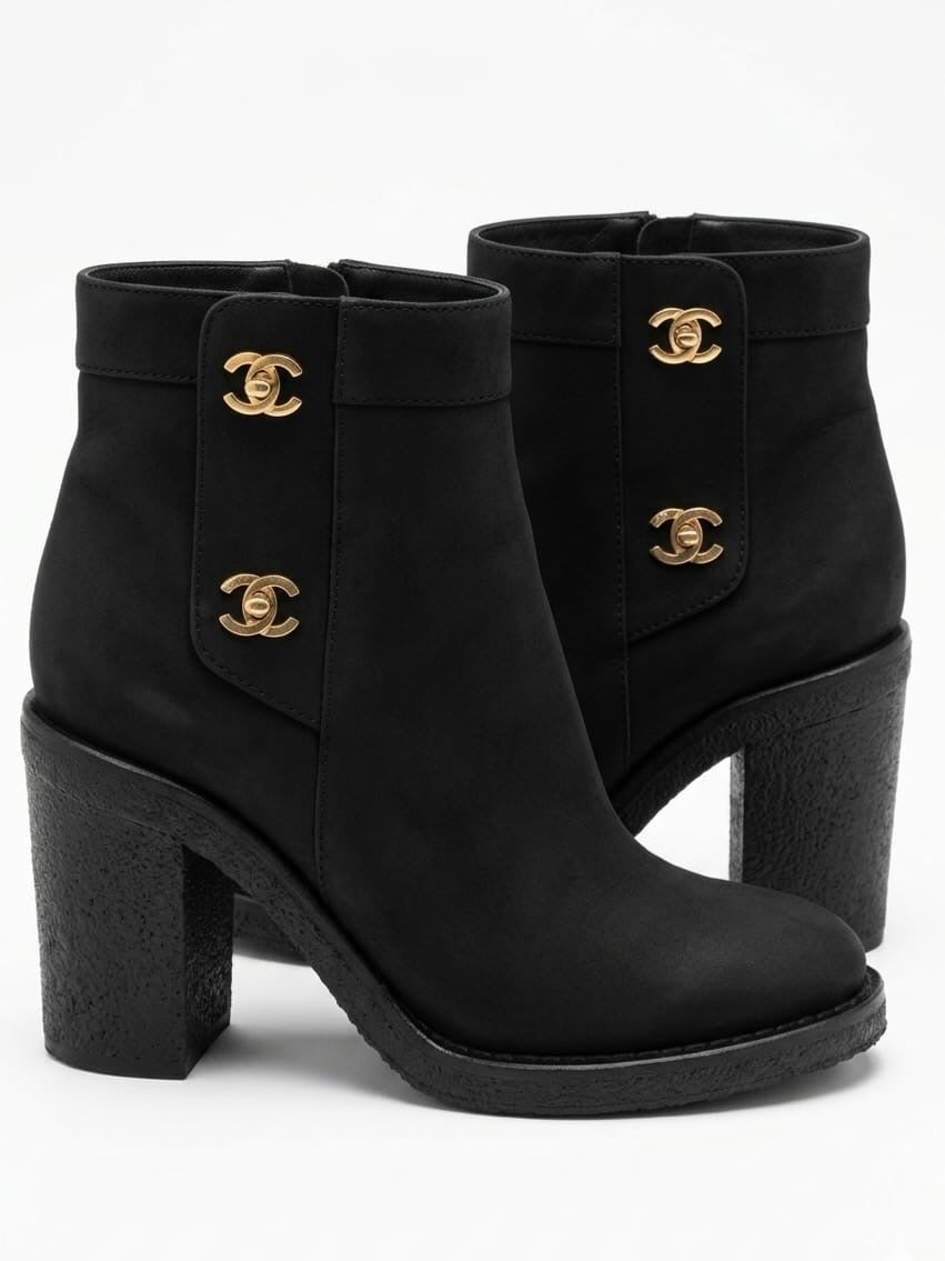 Suede CC Turnlock Ankle Boots