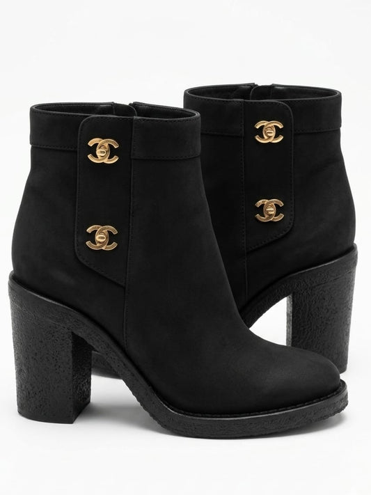 Suede CC Turnlock Ankle Boots