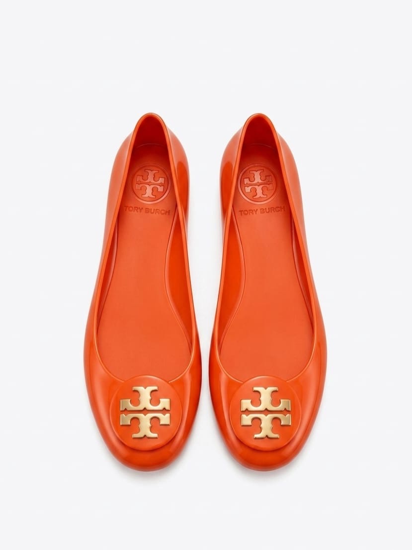 Reva jelly flats in bright orange
