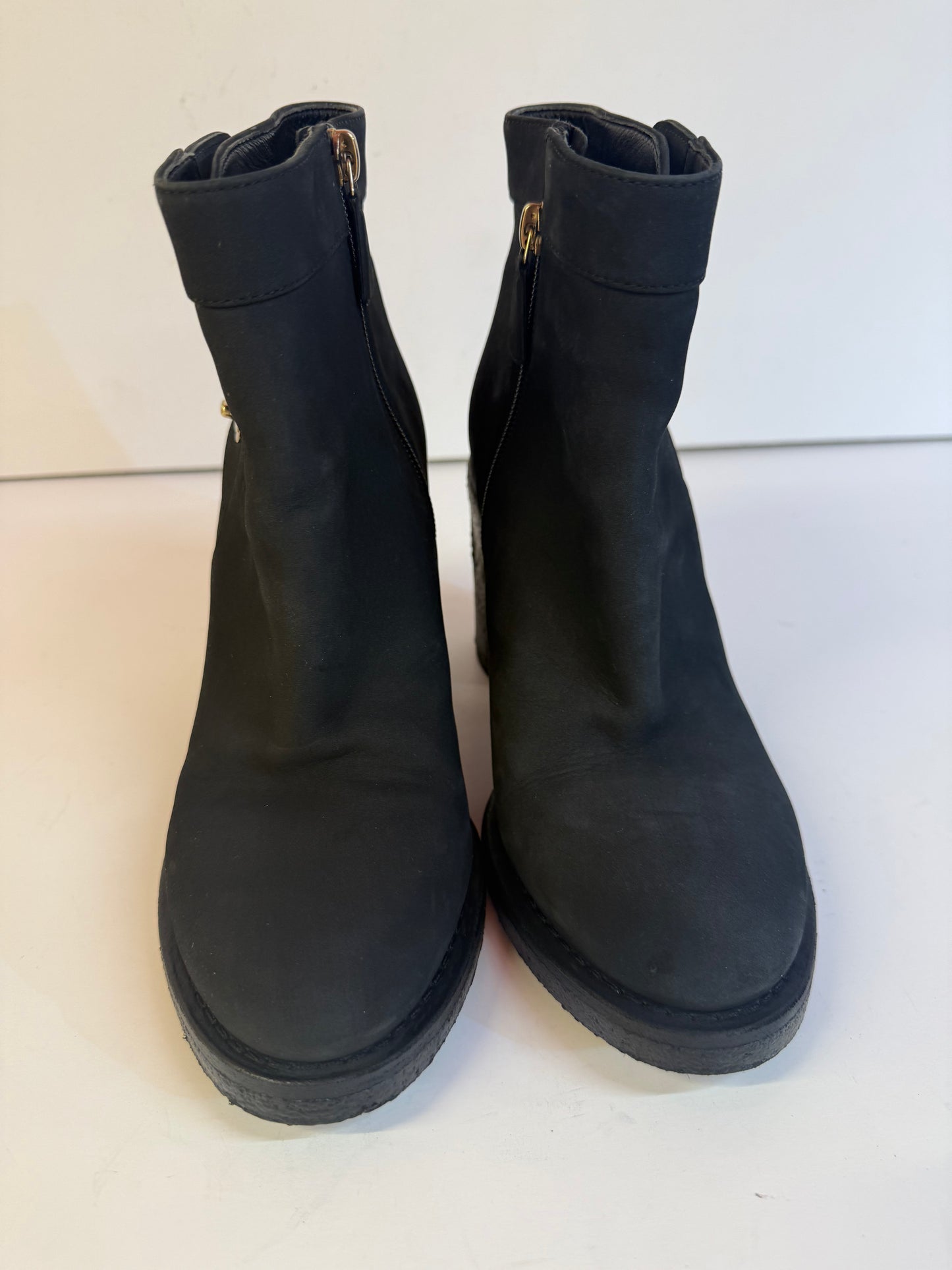 Black suede ankle boots