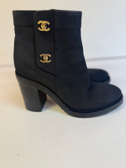 Black suede ankle boots