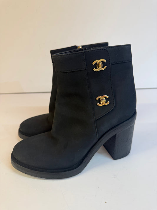 Black suede ankle boots