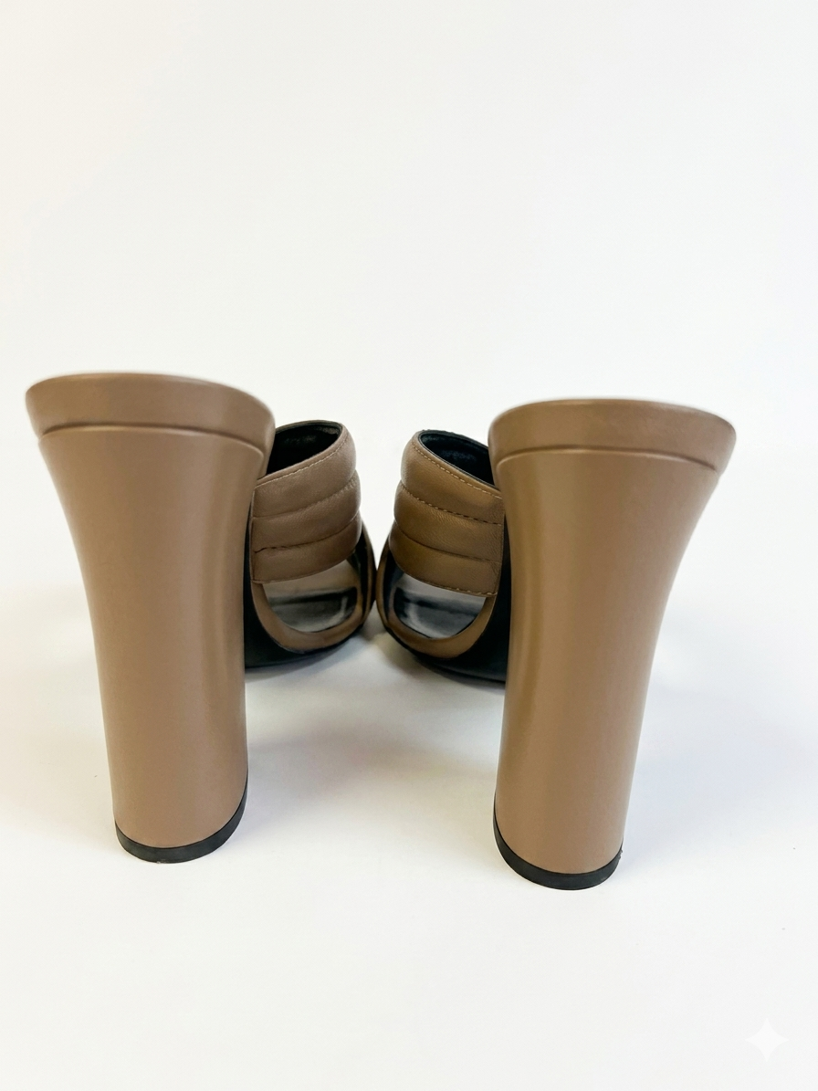 Webby Taupe Crisscross Mules
