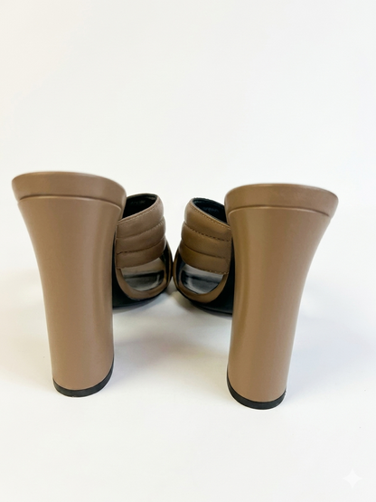 Webby Taupe Crisscross Mules