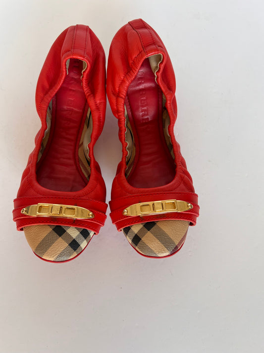 Elastic ballerina red with plaid in fabric