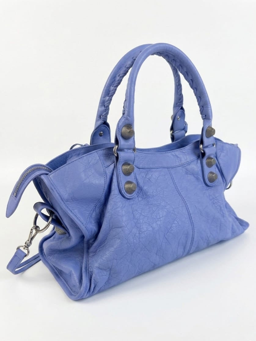 Nuage Lambskin Leather Giant 21 Silver City Bag.