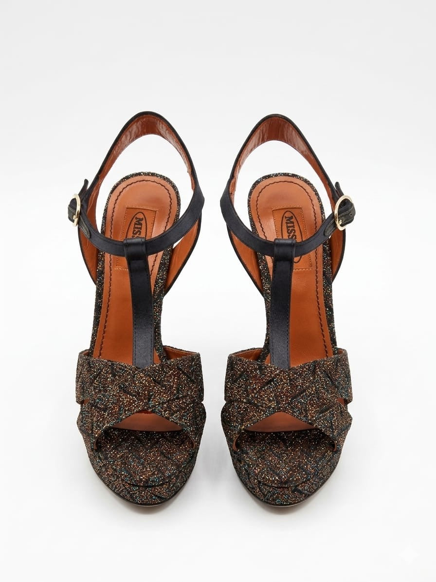 Tess Lurex Basket Platform Sandals